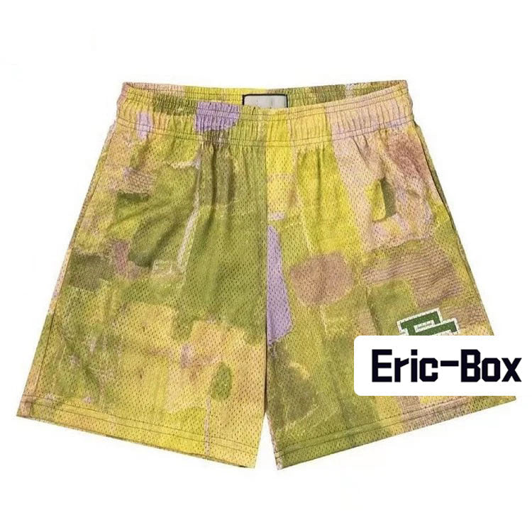 Boro Patchwork Yellow Mesh Shorts