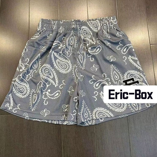 Cashew flowers Grey Mesh Shorts